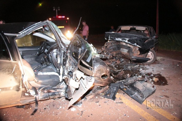 O grave acidente resultou em cinco vítimas. (Foto:Portal Nova Santa Rosa)