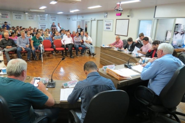 Plenário da Câmara lotado durante a sessão de ontem (Foto: Cristiano Viteck )
