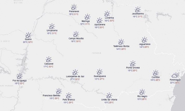 Previsão é de tempo estável no Oeste do Paraná (Foto: Simepar )