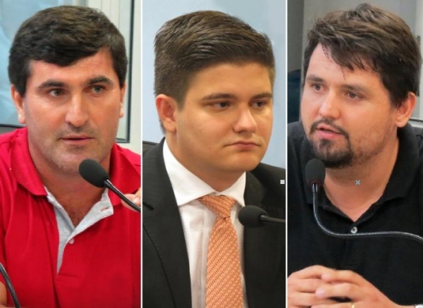 Vereadores Adriano Cottica, Arion Nasihgil e Josoé Pedralli (Foto: Cristiano Viteck )