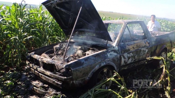 O veículo foi destruído pelo fogo. (Fotos: Léo Silva)