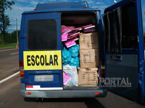 A van estava abarrotada com contrabando. (Foto:PRE)