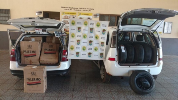 BPFron apreende veículos com contrabando em Guaíra  durante Operação Fronteira Blindada. (Fotos: Assessoria)