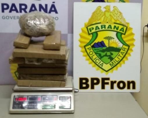 O entorpecente foi apreendido e encaminhado aos procedimentos legais cabíveis.(Foto: BPFron)
