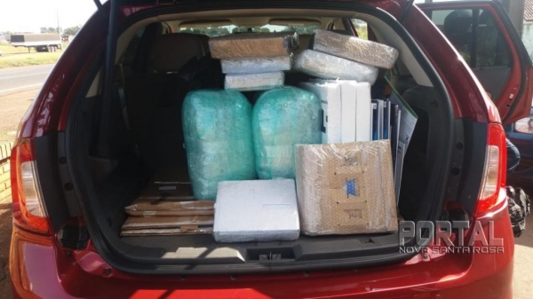 Todos equipamentos eletrônicos vinham do Paraguai. (Fotos: PRF)