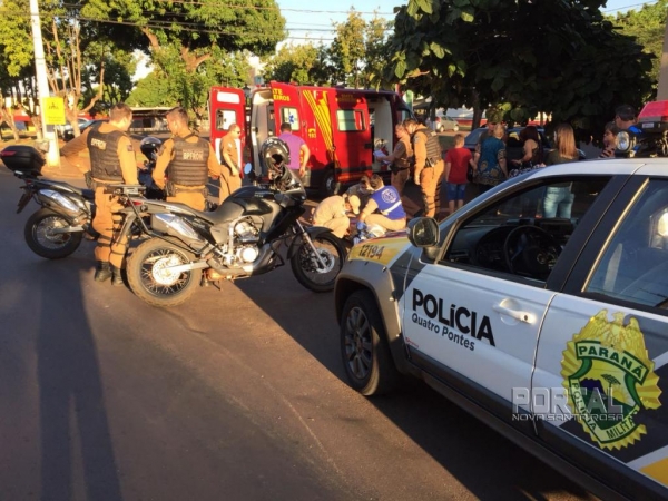 O condutor do automóvel bateu com a cabeça no para-brisa do veículo. (Fotos: Márcio Cerny)