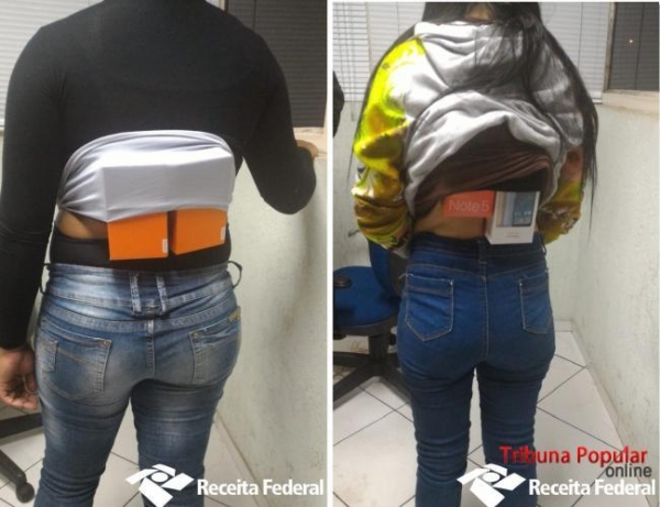 A abordagem ocorreu por volta das 5h:00 a uma Van paraguaia. (Fotos: Receita Federal)