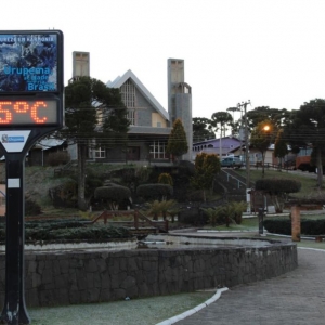 Mínimas ficaram negativas em Urupema (Foto: Marleno Muniz Farias/ Prefeitura de Urupema/ Divulgação)