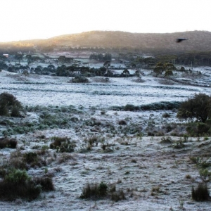 Paisagem em Urupema nas primeiras horas da manhã desta segunda-feira (Foto: Marleno Muniz Farias/ Prefeitura de Urupema/ Divulgação)