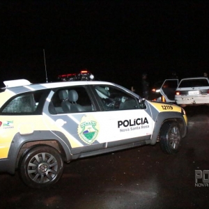 A Polícia Militar esteve no local do acidente. (Fotos: Portal Nova Santa Rosa(