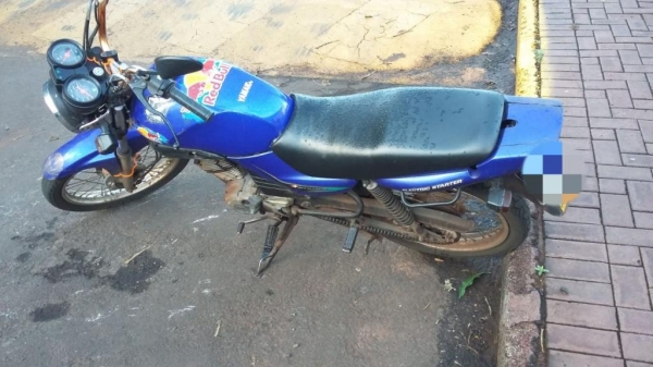 A moto foi recuperada na manhã de hoje (04). (Foto: BPFron)