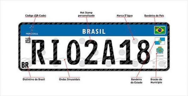 Nova placa para veículos, no padrão Mercosul, reduz chances de clonagem (Foto: Divulgação/Detran )