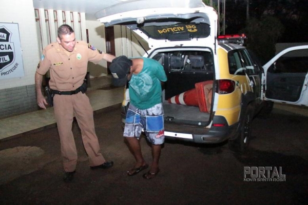Luiz foi preso e encaminhado na noite desta sexta-feira para a 47ªSDP de Marechal Rondon. (Fotos: Portal Nova Santa Rosa)