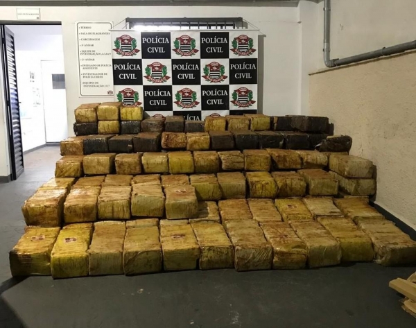 Maconha apreendida pela Polícia Civil de São Bernardo do Campo — Foto: Divulgação/Polícia Civil