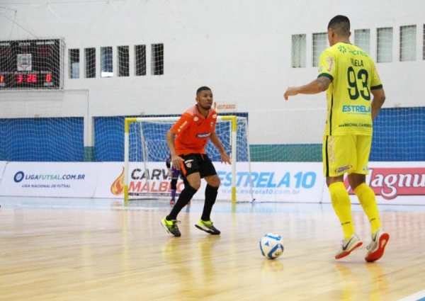 A equipe Copagril/Sempre Vida/Sicredi/Marechal Cândido já está treinando em Carlos Barbosa (RS) para enfrentar os donos da casa na partida de volta das quartas de final da Liga Nacional de Futsal (Foto: Tainã Felipe Cerny/Assessoria Copagril )