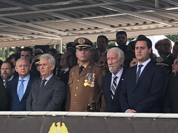 Troca de comando da PM ocorreu na manhã desta terça-feira (8) — Foto: Amanda Menezes/RPC