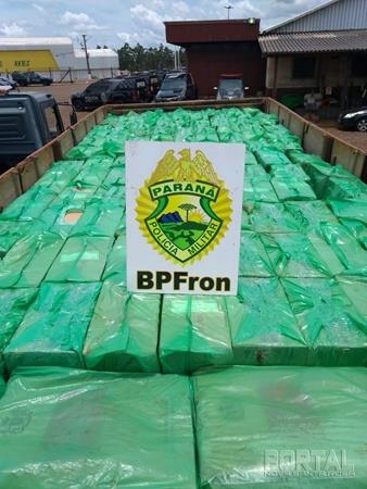 Toda a apreensão foi encaminhada para Receita Federal do município de Guaíra (Foto: BPFron/Divulgação )