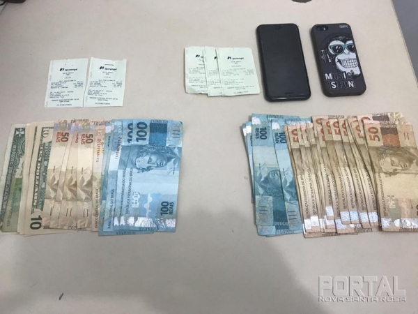 Dinheiro apreendido pela PM. (Foto: Polícia Militar)