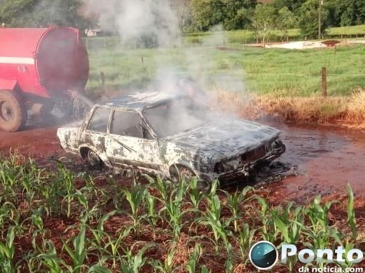 Populares apagaram as chamas com um tanque distribuidor.(Foto: Ponto da Notícia)