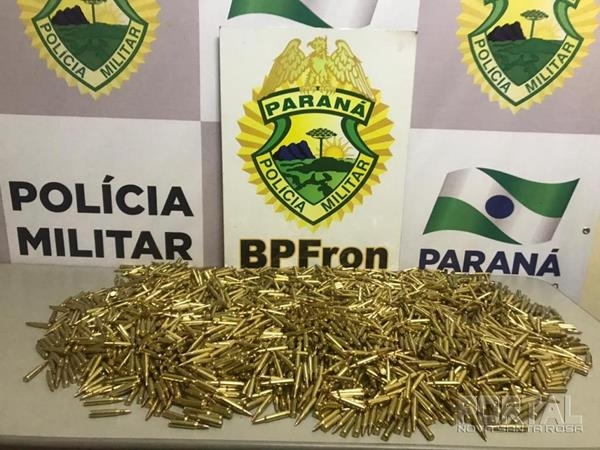 Foram encontradas 2.550 munições de fuzil no calibre .223.(Foto: BPFron)