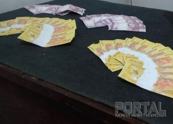 As notas foram apreendidas. (Foto: PM)