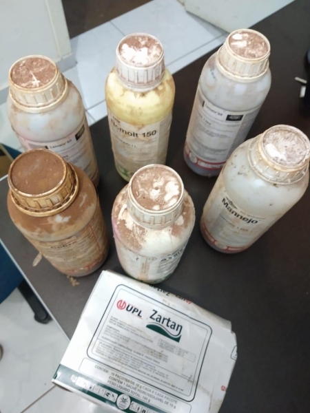 Agrotóxicos furtados. (Foto: Divulgação)