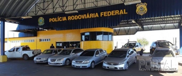 PRF apreende seis carros durante ação de combate ao contrabando na região. (Fotos: PRF)