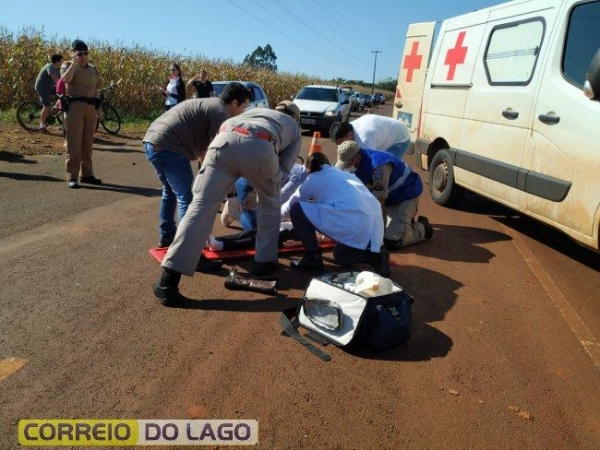 Com a batida, a menina acabou batendo a cabeça ao chão, resultando com ferimentos graves na cabeça perdendo muito sangue. (Foto: Correio do Lago)