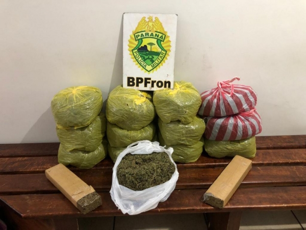 Droga apreendida. (Fotos: Divulgação - BPFron)