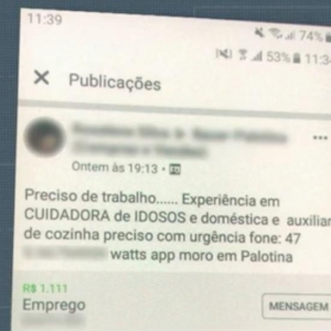 Mulher relatou à polícia que foi estuprada e baleada por suspeito em uma falsa entrevista de emprego, após publicar nas redes sociais um anúncio em busca de trabalho — Foto: Reprodução/RPC
