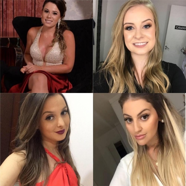 Ana Carolina Basso, Bruna Silvestro, Bruna dos Santos e Paloma Correa estavam no mesmo carro — Foto: Facebook/Instagram/Reprodução