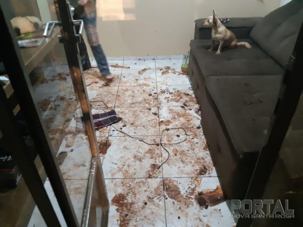 Na casa, o rondonense e sua esposa foram encontrados com as mãos e pés amarrados.(Fotos: PRF)
