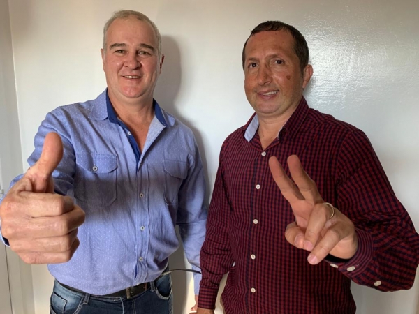 Milton Cividini e Jânio Quirino Alves. (Foto: Portal Nova Santa Rosa)