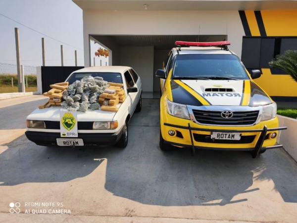 As drogas totalizaram 77.350 kg. (Fotos: Divulgação/ROTAM)