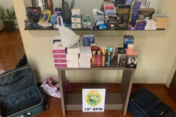 O material apreendido será encaminhado para a PF em Guaíra. (Foto: Divulgação/PM)