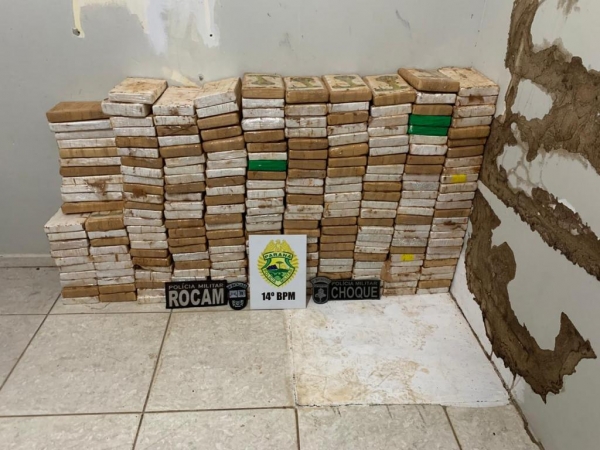 Foto da droga apreendida após a ppesagem. (Foto: Divulgação/Assessoria)