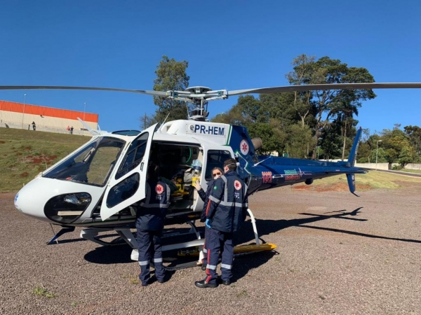 Devido ao agravamento de seu quadro clínico foi encaminhando ao HUOP- Cascavel. (Foto: Divulgação/Samu)