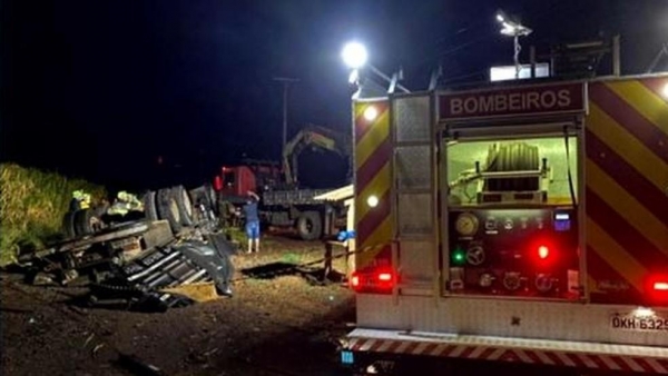 Acidente ocorreu em rodovia estadual em Xanxerê — Foto: Reprodução/ NSC TV