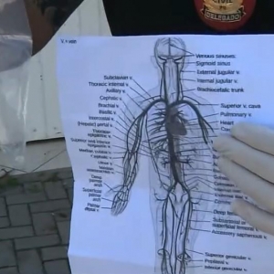 Policiais encontraram desenho de anatomia de corpo humano na casa do suspeito de matar os pais, em Curitiba — Foto: Reprodução/RPC