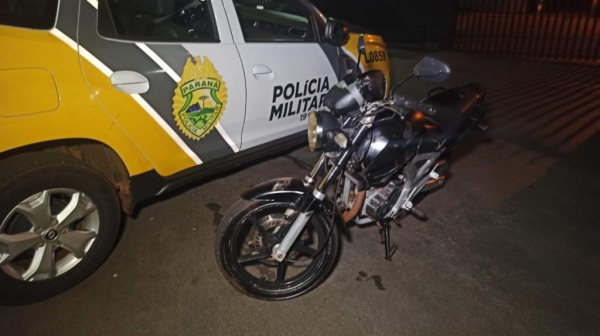 Moto recuperada. (Foto: Portal Nova Santa Rosa)