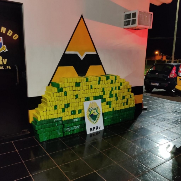 A droga apreendida somou 350Kg. (Foto: PRE)