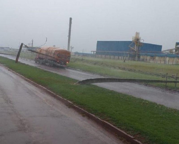 Postes foram ao chão. (Fotos: Colaborador)