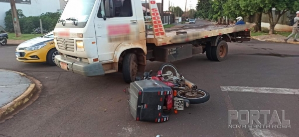 O rapaz teve fratura na perna. (Fotos: Portal Nova Santa Rosa)