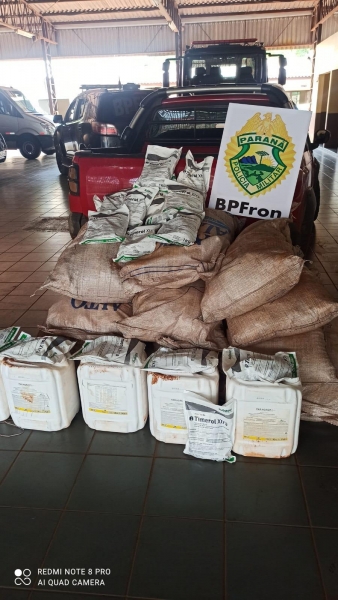 Contrabando apreendido. (Fotos: BPFron)