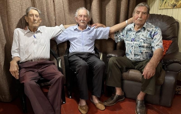 Antônio Alves de Carvalho, Leopoldo Schirmer e Alberto Englert. Foto: Portal Nova Santa Rosa