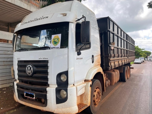 Caminhão apreendido. Foto: BPFron.