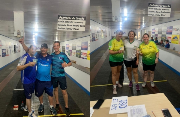 Duplas campeãs. Fotos: Divulgação.