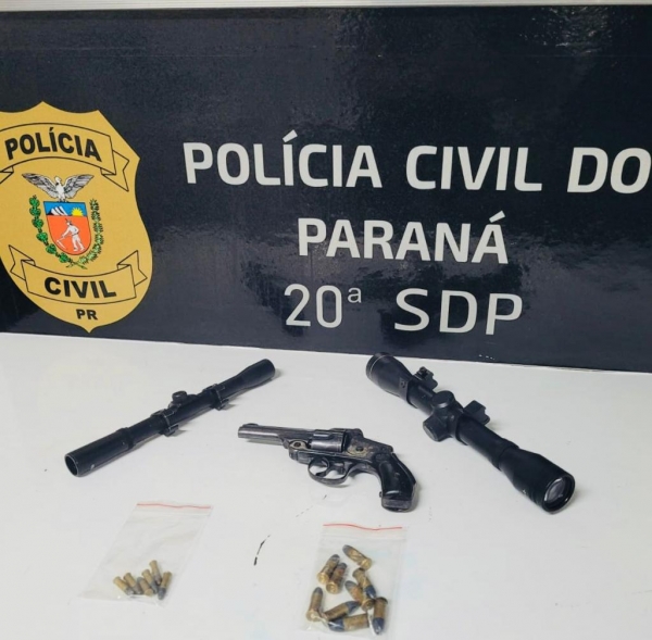 Armas apreendidas. Foto: PCPR