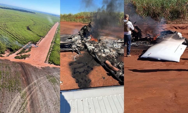 Piloto nota que é seguido por aviões da FAB, resolve pousar e fugir após incendiar aeronave no Paraná. Foto: Divulgação/Força Aérea Brasileira (FAB)
