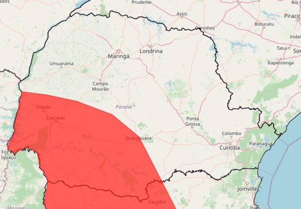 Cidades com alerta de fortes tempestades — Foto: Reprodução/Inmet